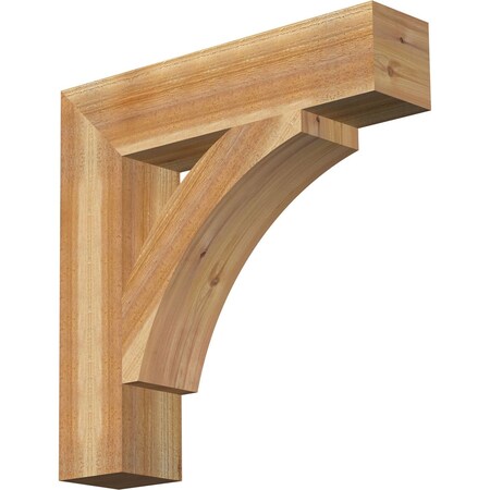 Ekena Millwork Thorton Block Rough Sawn Bracket, Western Red Cedar, 6"W x 28"D x 28"H BKT06X28X28THR05RWR